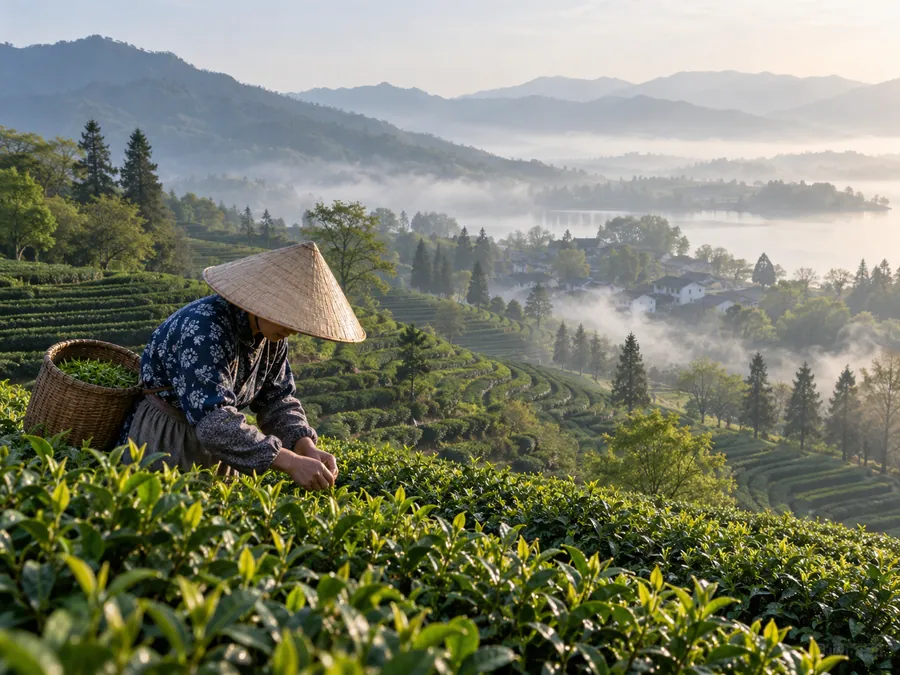 Longjing tea village